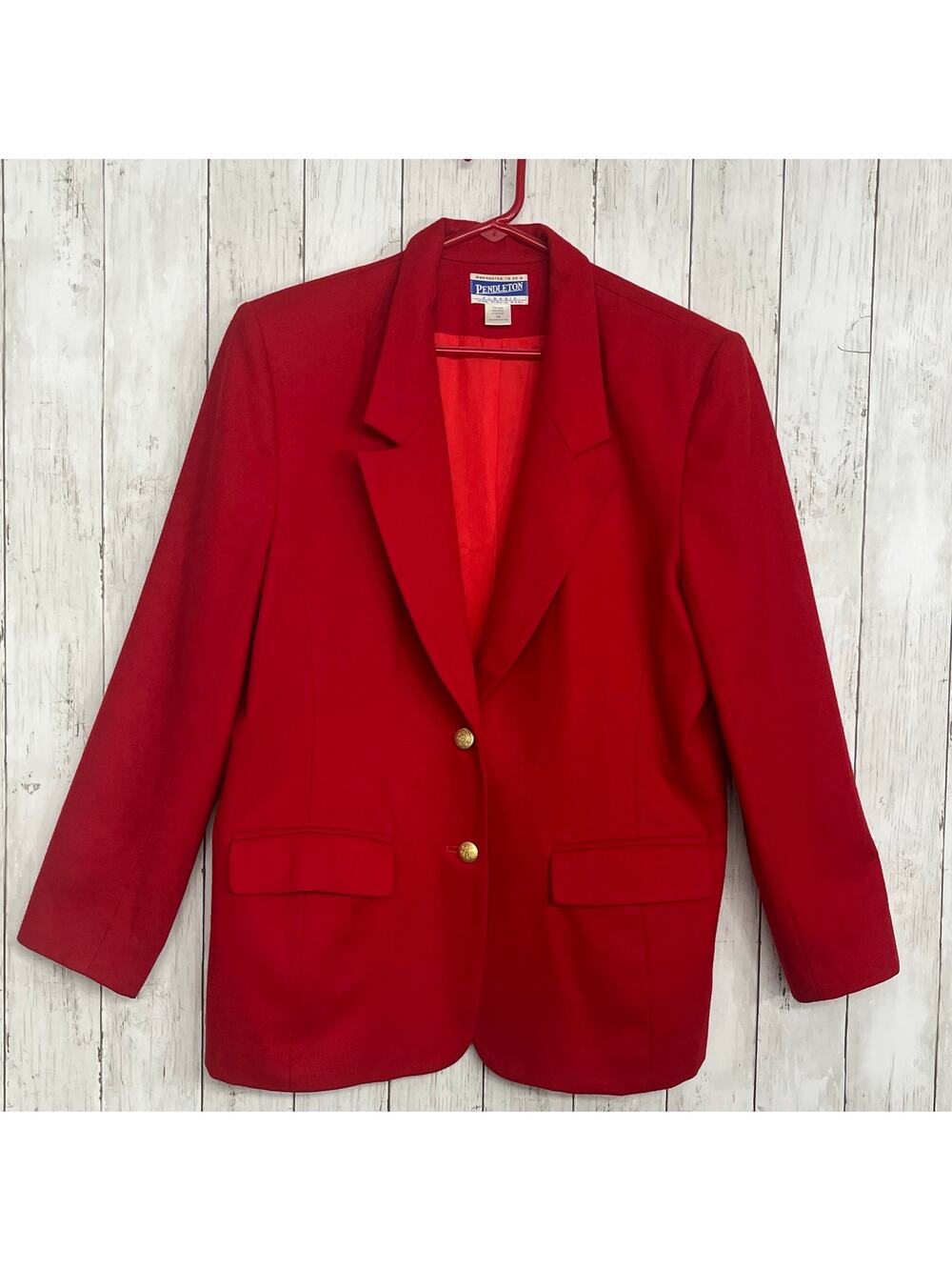 Pendleton Vintage Red Virgin Wool Fully Lined USA Classic Sports Coat Blazer 14